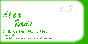 alex radi business card